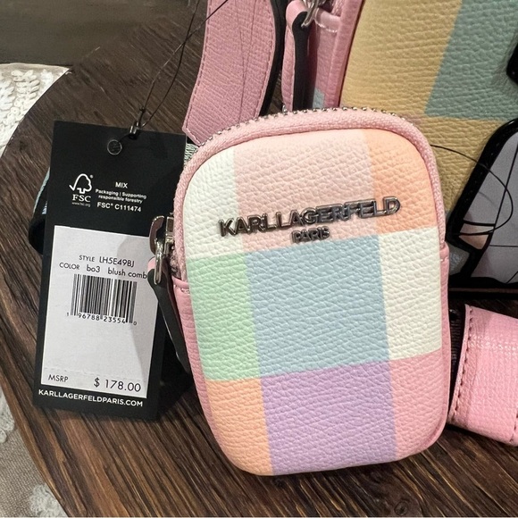 NWT Karl Lagerfeld Paris Maybelle Pink Crossbody Camera Bag - Picture 12 of 16